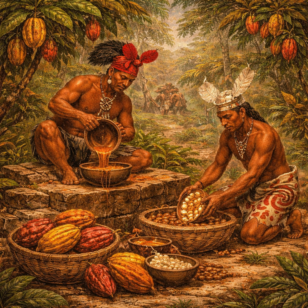 3000–1500 a.C. Domesticación amazónica del cacao en Sudamérica