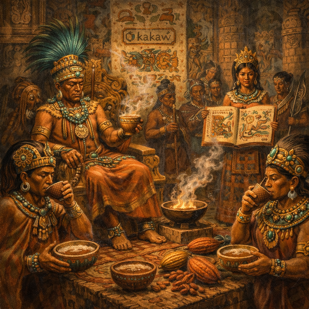 Periodo Maya 250–900 d.C. ritual del cacao kakaw documentado en códices